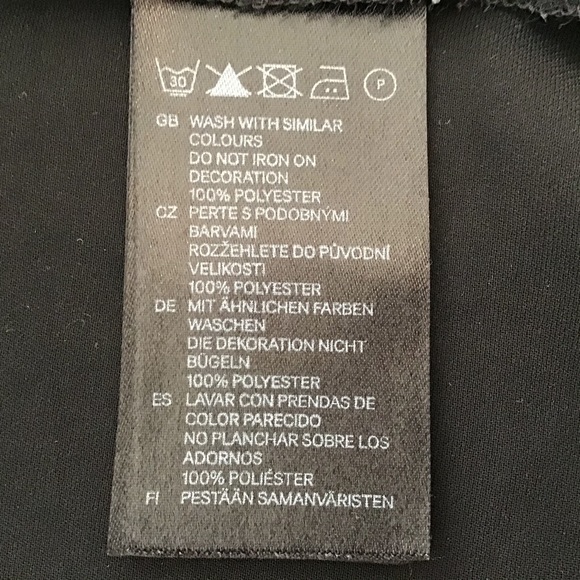 H&M Black Sheer Sequinned Shoulder Blouse, Size 6 - Picture 13 of 14